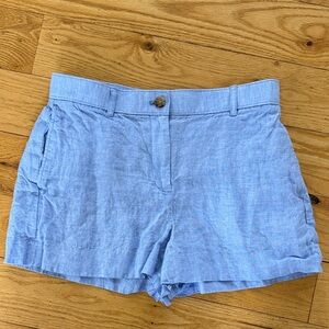 J. Crew Light Blue Linen Women's Harbor 3” Shorts
